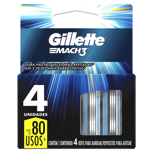 Imagen 8 de 8 de Repuestos para maquina de afeitar Gillette Mach3 con 4 unidades