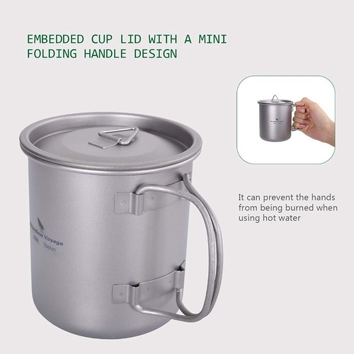 Imagen 4 de 7 de Jarro De Titanio 450 Ml - Trekking, Camping, Ciclismo