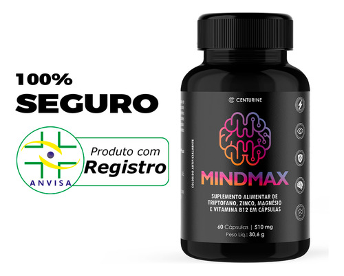 Mindmax Auxilia Saúde Mental Fonte Triptofano Vitamina B12 Mental Focus