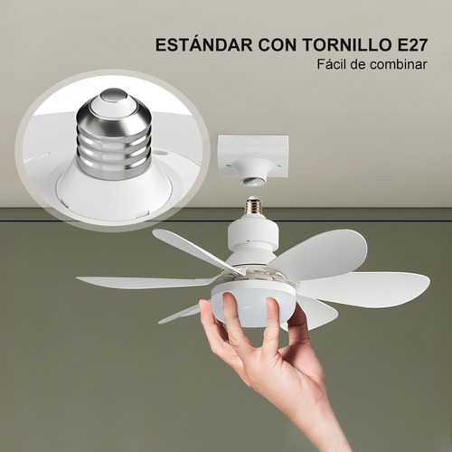 Abanicos De Techo 40w Con Lámpara Y Control Remoto Con 2 Pares Aspas