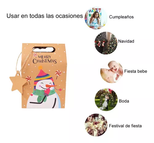 Bolsas de regalo de papel kraft 24 para Navidad, cumpleaños, bodas, Pascua,  graduaciones, bolsas de aperitivos, manualidades, bolsas de papel kraft