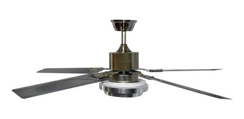 Ventilador 5 Aspas 48 Pulgadas Minimalista Con Luz Led C7s Estructura Satin Aspas Gris Diámetro 48