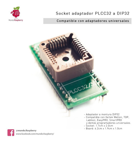 Socket Adaptador A Programador Plcc32 A Dip32
