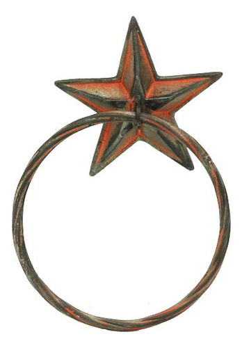 Anillo De Toalla De Pared Con Estrella De Metal Patriotico P