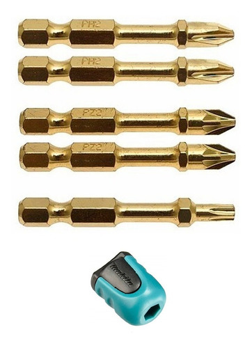 5 Puntas Atornilladoras X 50 Mm Makita Ph2 Pz2 T25 + Magnet