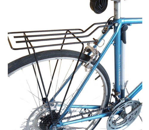 Imagem 4 de 9 de Bagageiro Tubular Fino Traseiro Preto De Bike Aro 26 Garupa