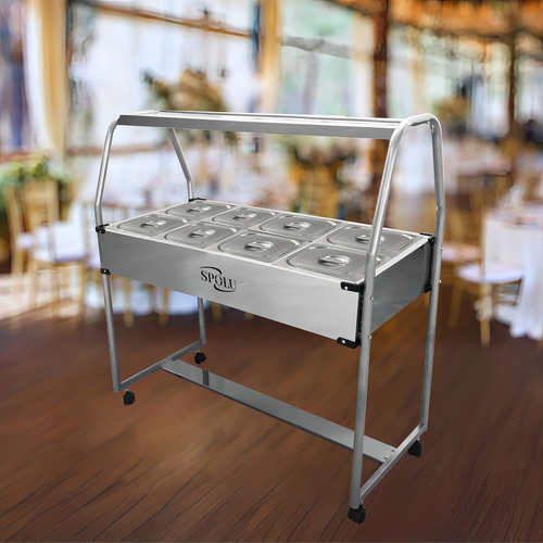 Buffet Self Service Quente Carro Térmico 8 Cubas Banho Maria 127v
