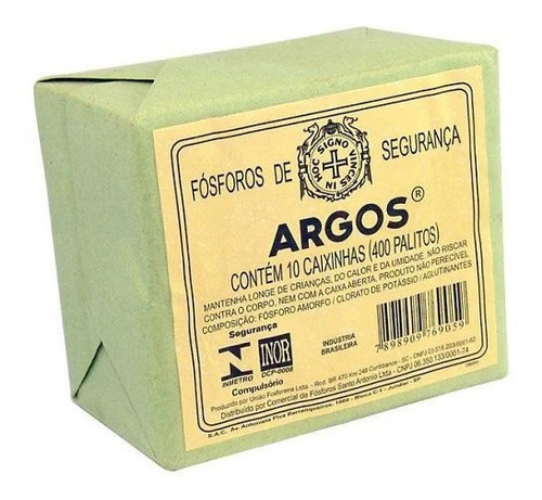 Fósforo Argos Com 10 Caixinhas (400 Palitos)