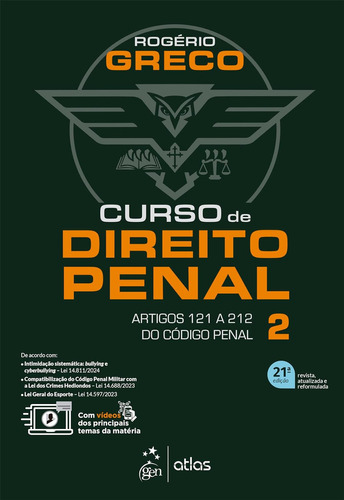 Curso De Direito Penal - Vol. 2, De Rogério Greco. Editorial Atlas, Tapa Mole, Edición 21 En Português, 2024
