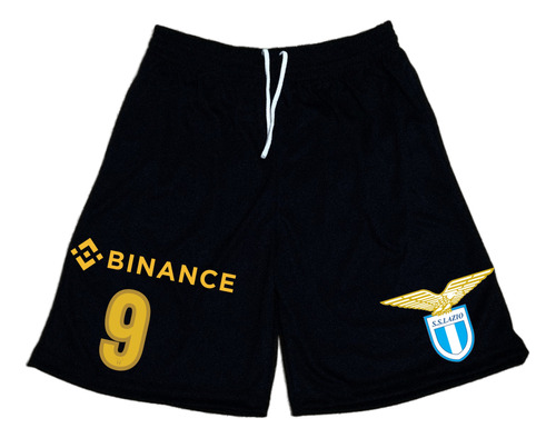 Short De Poliester Ss Lazio De Italia C/numero Ideal Equipos