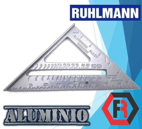 Escuadra Aluminio Con Sombrero 7 Pulgada Carpintero Ruhlmann