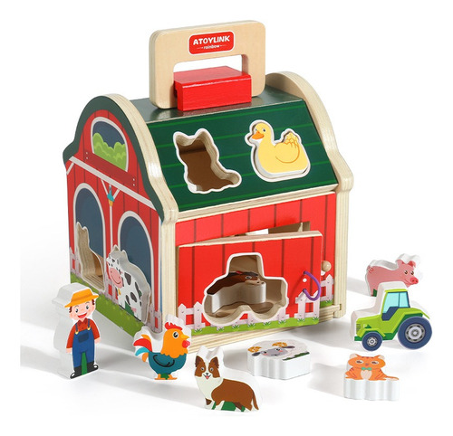 Juguete Encaje Granja Animales Madera Didactico Montessori