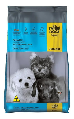Three Dogs Original Cachorro Raza Pequeña 15kg