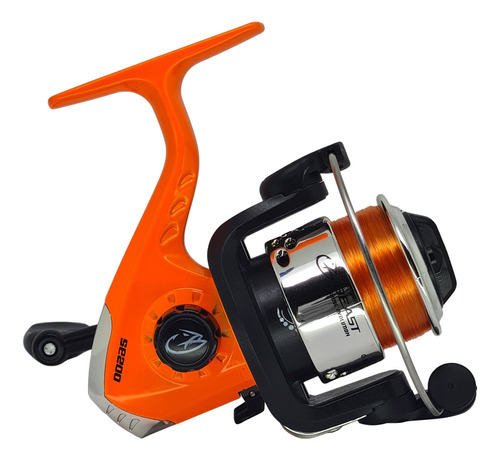 Reel Frontal Beast Se200 Pesca Variada Rio 3 Rulemanes Color Naranja