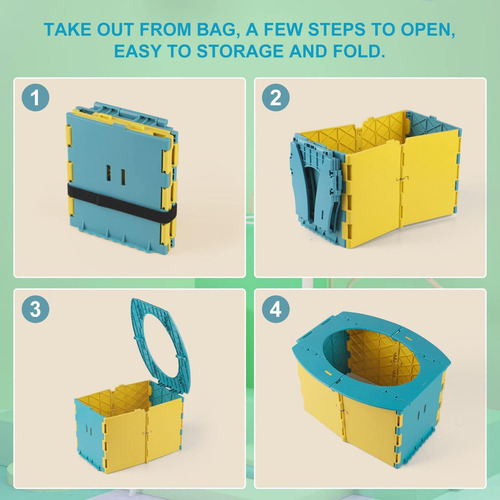 Inodoro Ligero Para Coche, Orinal, Silla Para Acampar, Azul