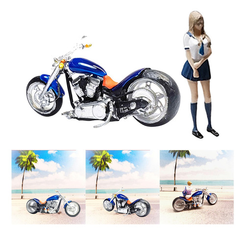 Figuras A Escala 1/64, Chica De Resina Montando Escena De