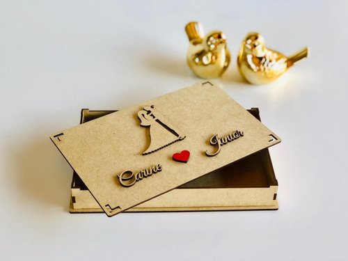 Imagem 2 de 9 de 30 Caixa Mdf Convite Padrinhos Lembrancinhas Casamento