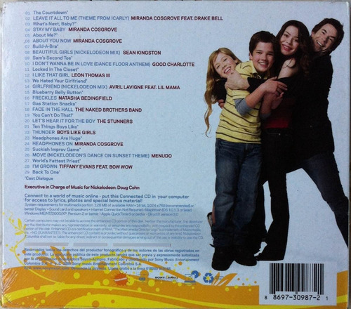 Miranda Cosgrove. I Carly. Cd Soundtrack Original, Nuevo