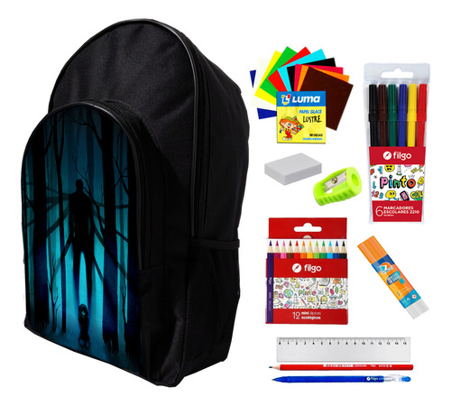 Super Combo Mochila + Utiles De Slenderman #165