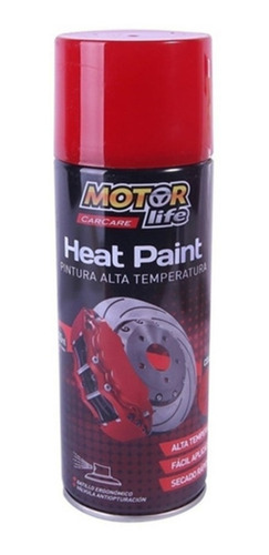 Pintura Spray Alta Temperatura Rojo 400ml. Motorlife 