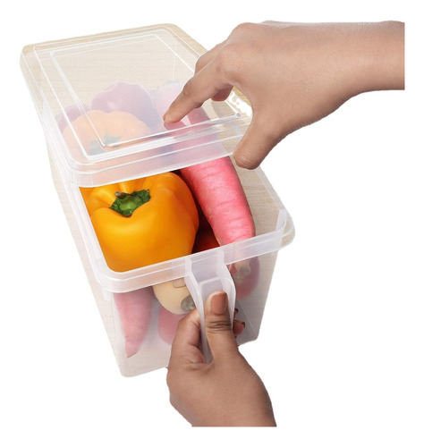 Organizador Para Refrigerador Contenedor Con Tapa Y Mango