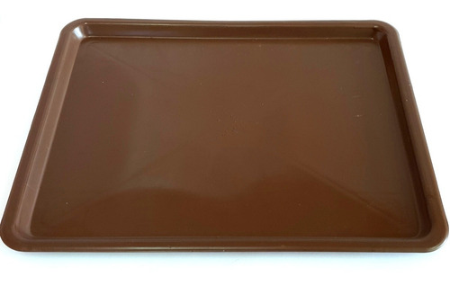 Charola Rectangular De Plástico 44x35x2.5 Color Chocolate 
