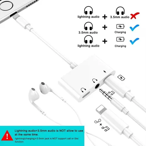 Adaptador Compatible Con iPhone Jack 3.5mm Auriculares