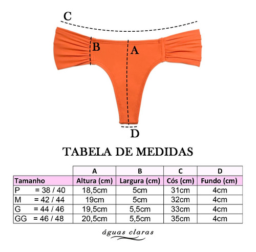 Biquíni Calcinha Fio Dental Com Lateral Larga Franzida