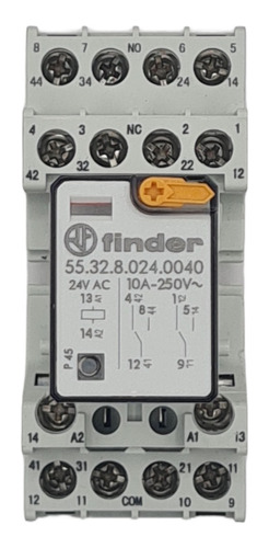 Relevador 24v Ac 7a, 14 Pines Finder Con Base De 14 Pin