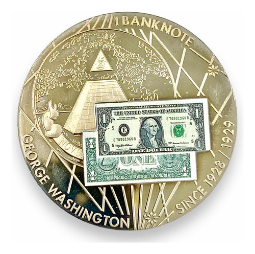 Medalla George Washington Billete $1 Emitida American Mint (Usado)