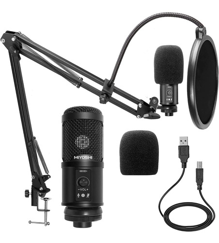 Microfono Condenser Usb Profesional Bm65 Estudio Full Kit 