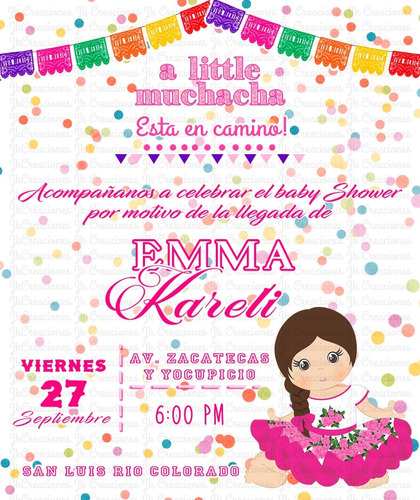 Invitacion Baby Shower Bebe Mexicana 