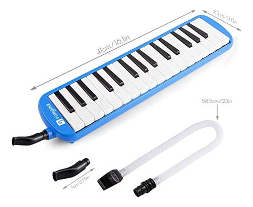 Teclado De Aire Para Niños Boquillas Dobles 32 Teclas Azul Azul