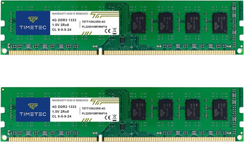 Kit Timetec De 8 Gb (2 X 4 Gb) Ddr3 1333 Mhz Pc3-10600 Unb S