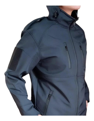 Campera Táctica De Sotshell Térmica Azul Policia Térmica