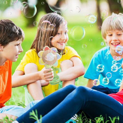 Máquina De Hacer Burbujas De Girasol Para Niños Con Un Robot