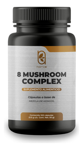 Mezcla De 8 Hongos Adaptogenos 100 Cápsulas 500 Mg Natural Sabor Sin Sabor