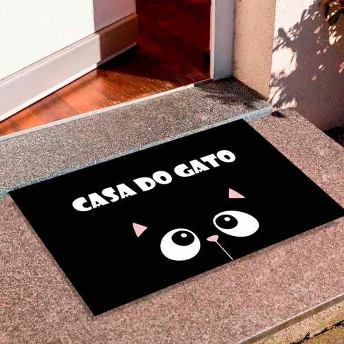 Tapete Capacho Decorativo Casa Do Gato