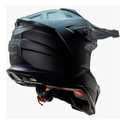 Imagen 4 de 9 de Casco Motocross Enduro Kov Terra Solid Negro Mate