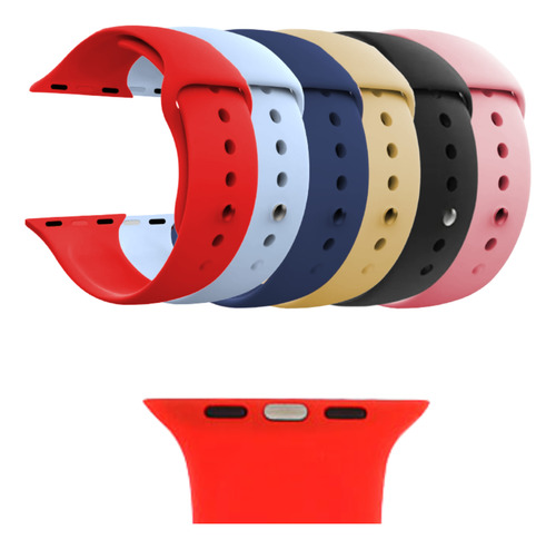 Malla Smart Watch 42 44 Mm Silicona Rojo 4.2 Cm
