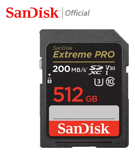 Sandisk Tarjeta De Memoria Sd 512g Para Cámara 200mb/s U3 4k