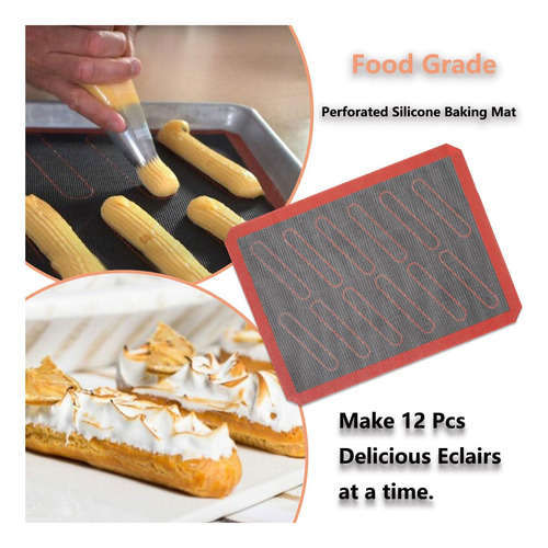 Alfombrillas De Horno De Silicona Perforadas, 2 Pcs Eclair X
