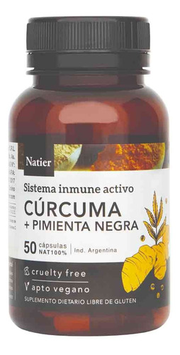 Cúrcuma + Pimienta Negra Natier Mejora Sistema Inmunológico