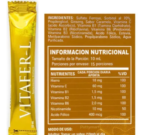 Multivitaminico Vitafer-l En Sachet Suplemento Dietario Sin Sabor