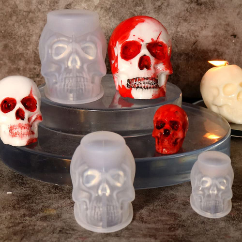 Juego De Moldes De Resina Resinworld Calavera 3d Grandes Med