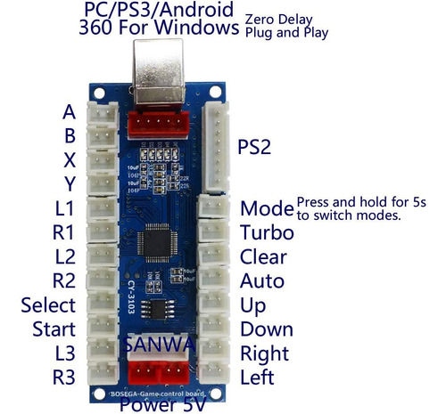 Arcade Controller Codificador De Retardo Cero, Placa Pcb,