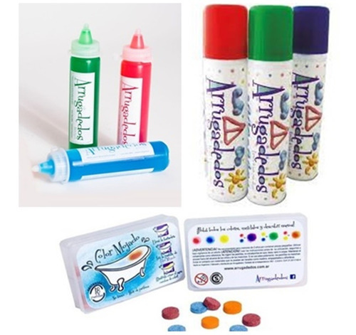 Set Arrugadedos Caja Pastilla + Crayon Mojado X3 + Espuma X3