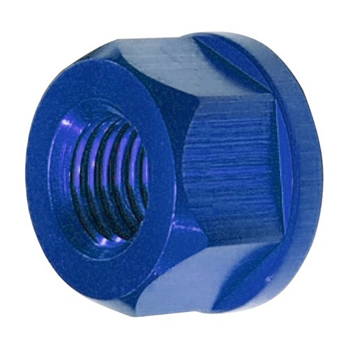 Tuerca Aluminio M8x1.25mm Hexagono 14mm Azul Rb