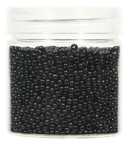 Perlas De Semillas Sueltas De Color Negro Opaco Balabead, Ap