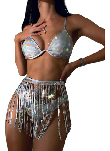 (s-s) Conjunto De Bikini Rave-outfits Para Mujer Con Bor [u]